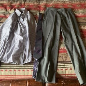 Dress shirt, pants, and tie set